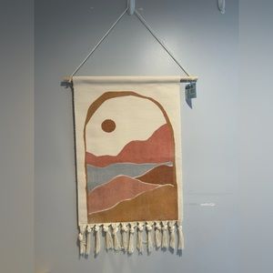 Boho Desert Landscape Wall Hanging | Woven Tapestry | Fringe Wall Decor | NWT